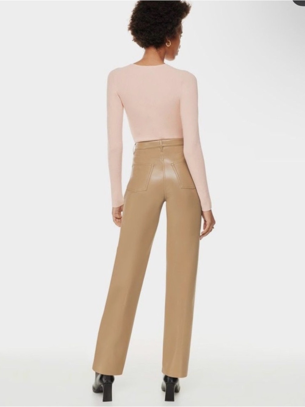 Wilfred Aritzia The Melina Pant Faux Leather Camel
